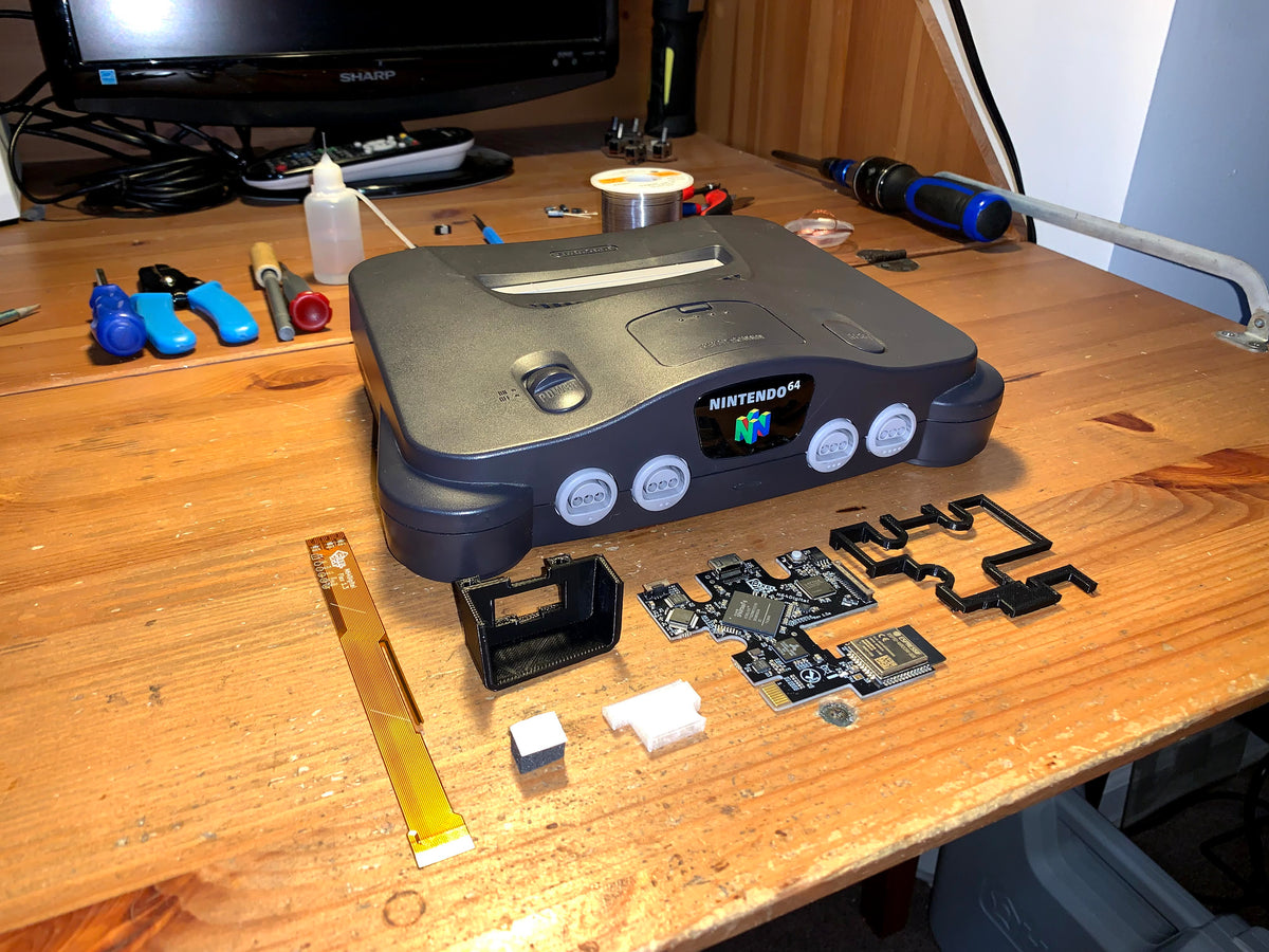 【N64】Nintendo64 HDMI mod 本体一式 Hispeedido Clear White Retrofit N64Digital HDMI MOD Console