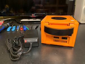 Orange Spice GameCube with Picoboot, region switch, and SD2SP2