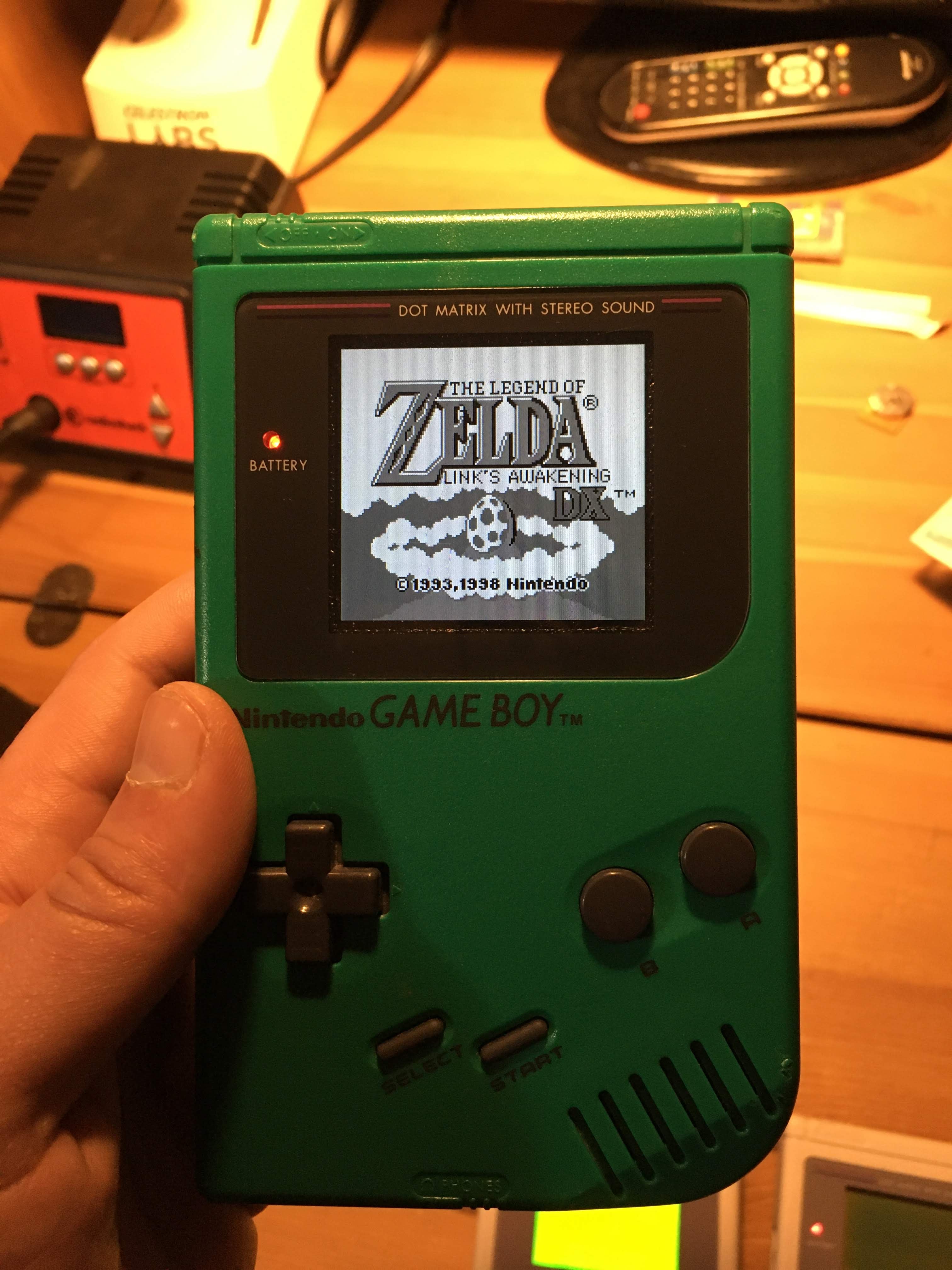 Gameboy high quality Original Recased Green With IPS Screen